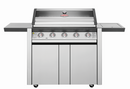 1600 Stainless Steel 5 burner barbecue on trolley + free cover
