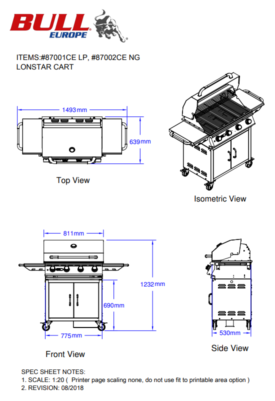 Lonestar Gas Barbecue & Cart