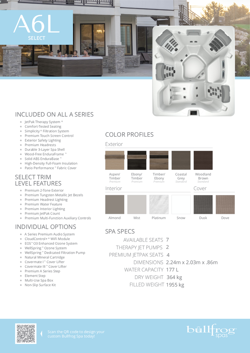 Bullfrog A6L Select Hot Tub