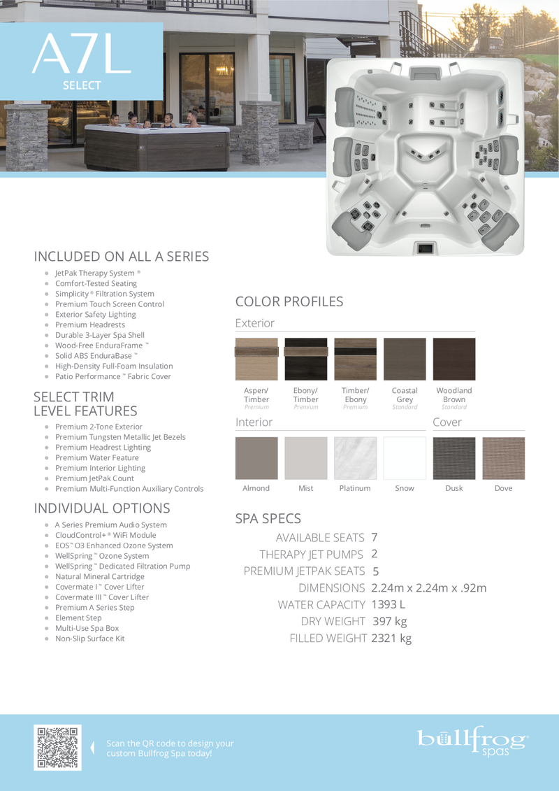 Bullfrog A7L Select Hot Tub