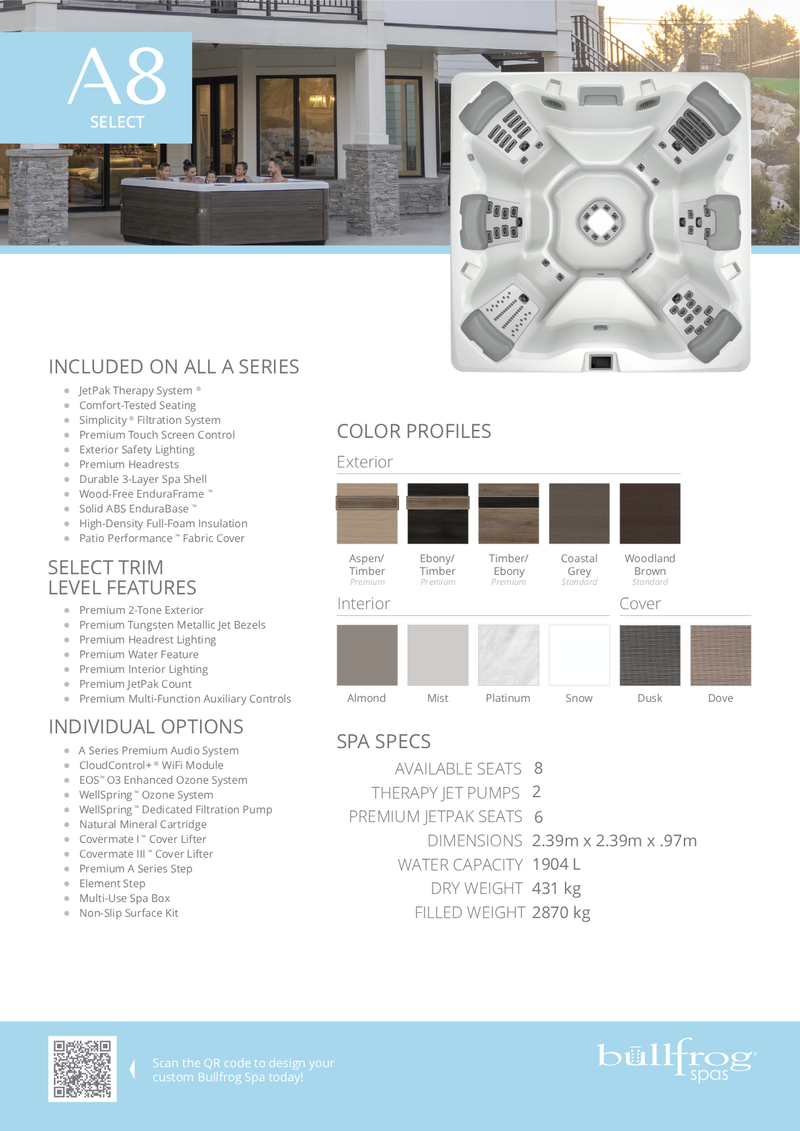 Bullfrog A8 Select Hot Tub