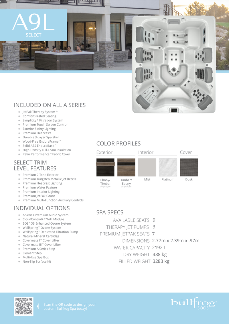 Bullfrog A9L Select Hot Tub