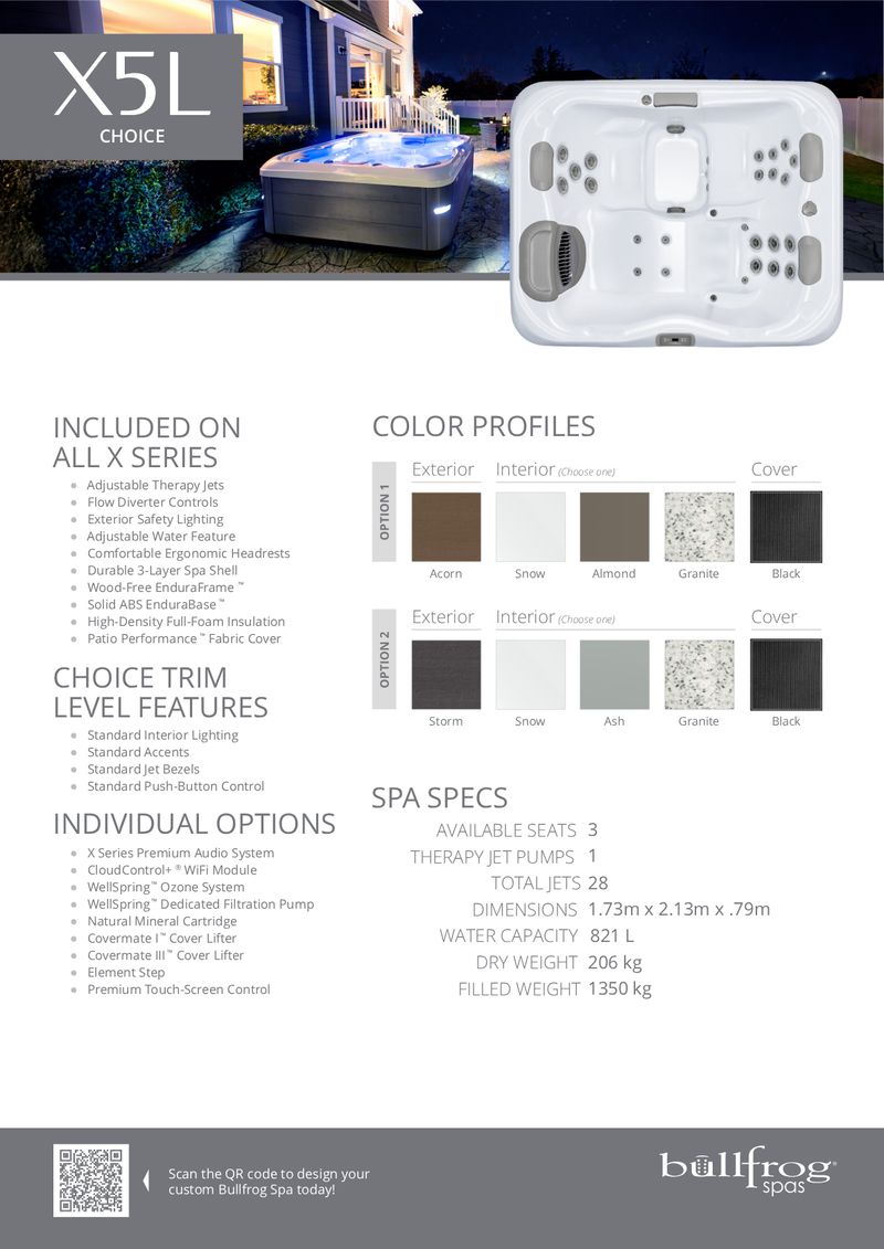 Bullfrog X5L Choice Hot Tub