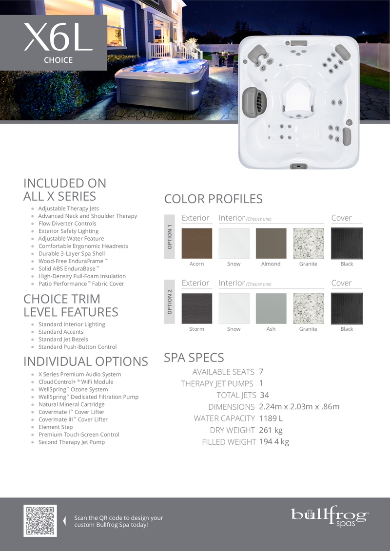 Bullfrog X6L Choice Hot Tub