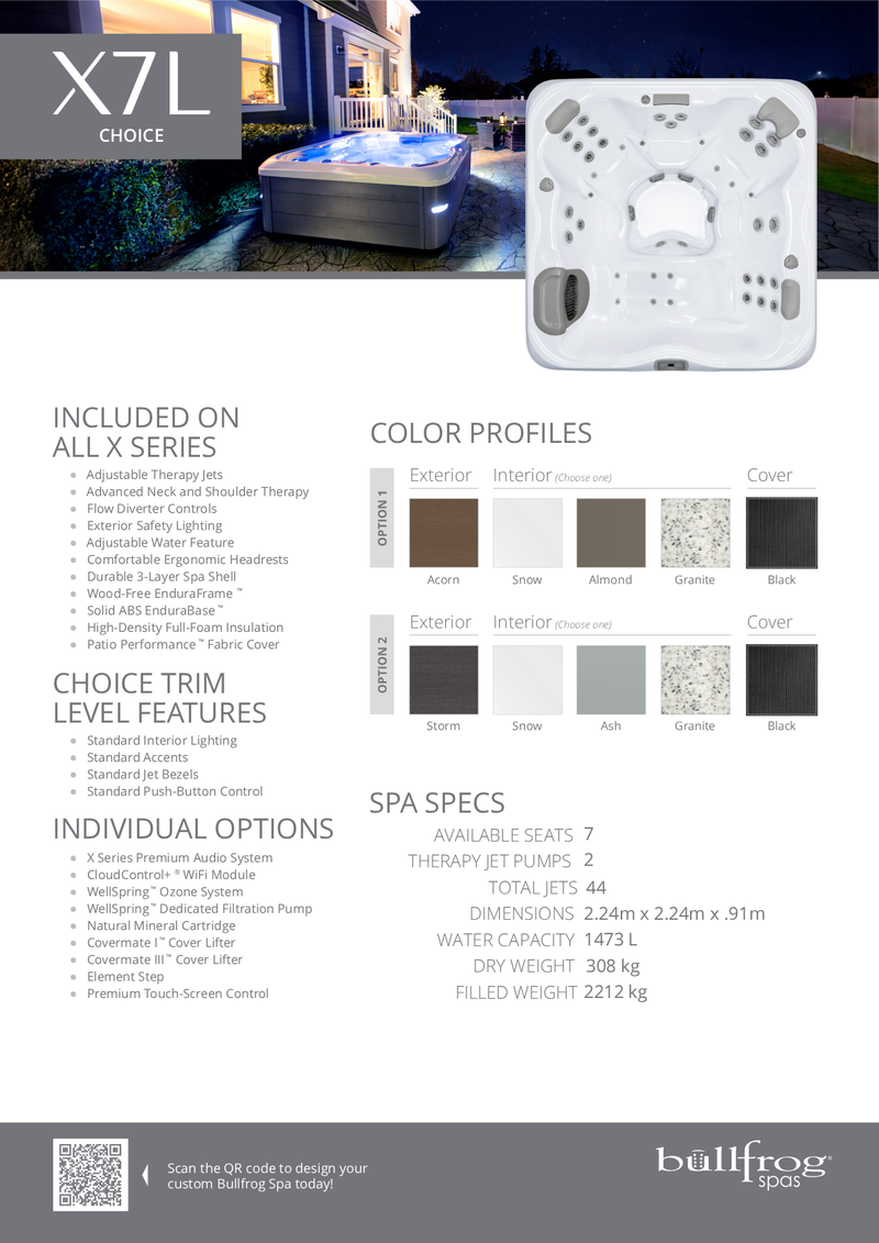 Bullfrog X7L Choice Hot Tub