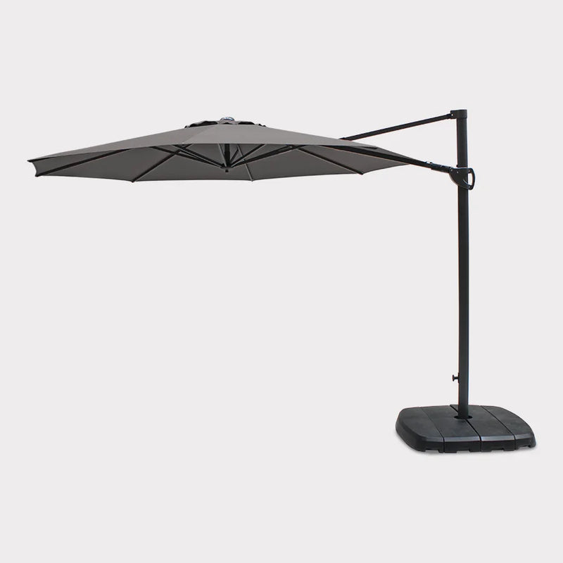 Parasol 3m Free Arm Round Taupe + Base