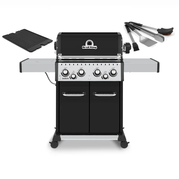 Baron 490 IR Black & Free Tool Set & Griddle