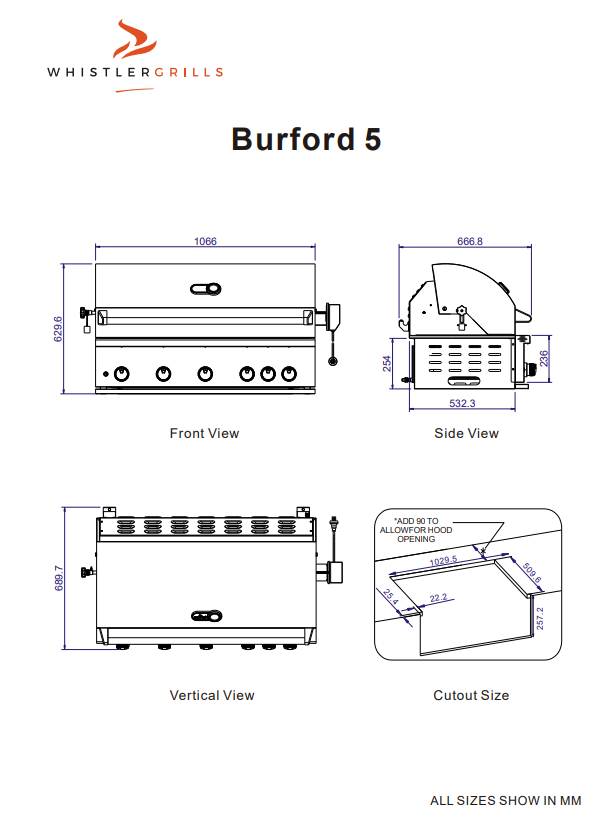 Whistler Built In Burford 5 Barbecue