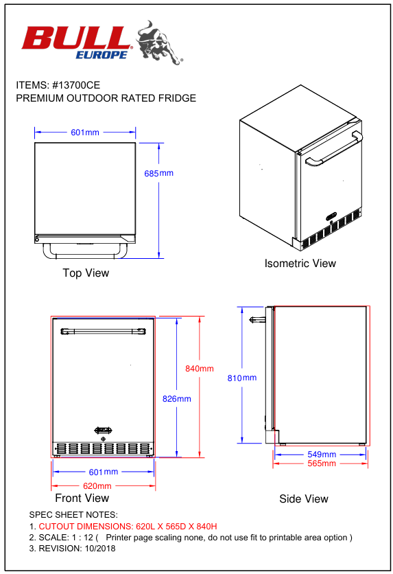 Bull Premium  Outdoor Fridge
