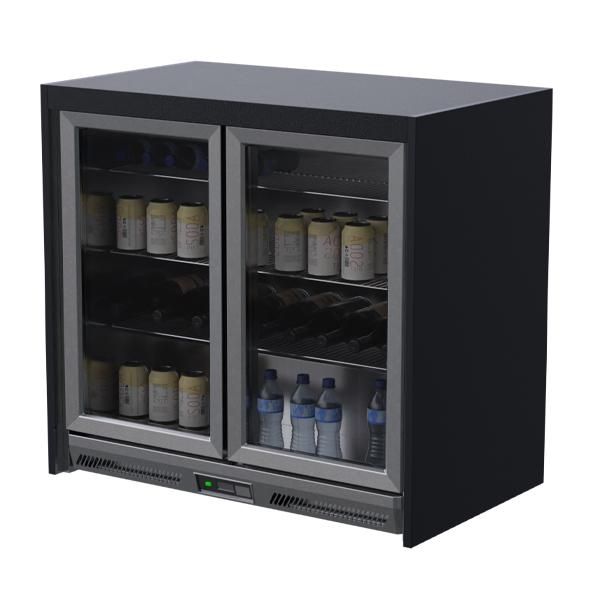 Fairford Double Fridge Cabinet (Black)