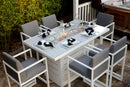 Santorini Bar Fire Pit Table Grey Patterned Top