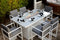 Santorini Bar Table & 6 Stools Dark Grey