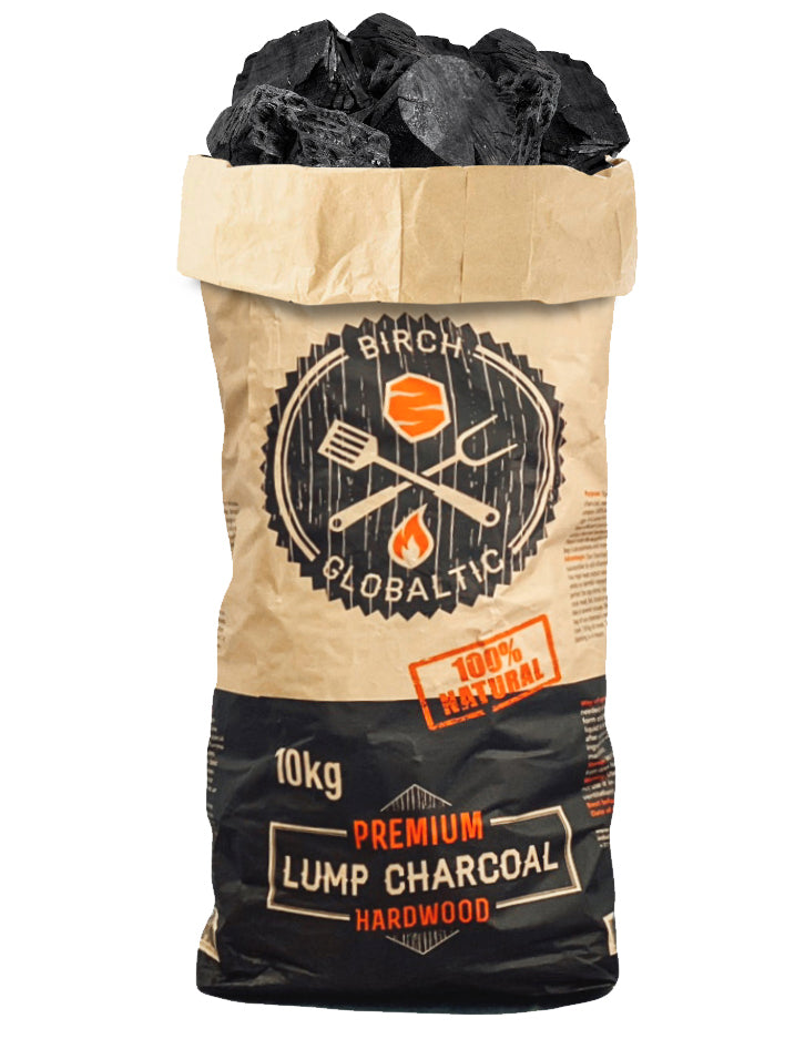 Globaltic 10kg Birch Lumpwood Charcoal Bag